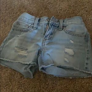 Light washed jean shorts